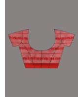  Traditional Bengali Begampuri Handloom Cotton Saree With Blouse Piece(Red White)