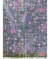  Blend Tribal Palki Printed Designer Saree with Blouse Piece (Gray Green)