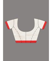 Bengal Art Garad Silk Saree Handmade Kalka with WholeBody Design Saree (Red White)