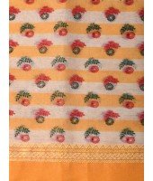  Banphul Print Design Pure Handloom Cotton Saree Without Blouse Piece (Yellow)