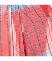 dB DESH BIDESH Women`s Traditional Bengali Begampuri Pure Handloom Cotton Saree With Blouse Piece (Blue Red)