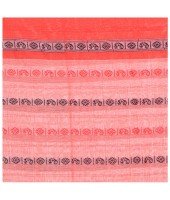 dB DESH BIDESH Women`s Traditional Bengali Begampuri Pure Handloom Cotton Saree With Blouse Piece (Blue Red)