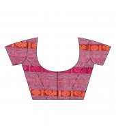 dB DESH BIDESH Women`s Traditional Bengali Begampuri Pure Handloom Cotton Saree With Blouse Piece (Deep Blue)