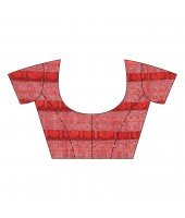 dB DESH BIDESH Women`s Traditional Bengali Begampuri Pure Handloom Cotton Saree With Blouse Piece (Green Red)