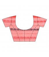 dB DESH BIDESH Women`s Traditional Bengali Begampuri Pure Handloom Cotton Saree With Blouse Piece (White Black Red)