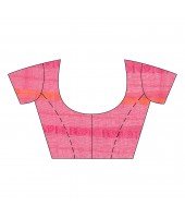 dB DESH BIDESH Women`s Traditional Bengali Begampuri Pure Handloom Cotton Saree With Blouse Piece (White Pink)