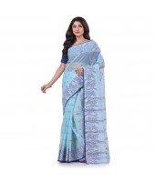 Pure Handloom Cotton Saree(Blue)