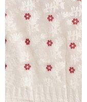 Handloom Tant Soft Dhakai Jamdani Cotton Saree Whole Body Design Without Blouse Piece (White Red Achal) 