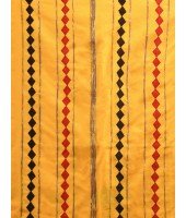 Khesh Pure Cotton Handloom Saree Diamond Designed With Blouse Piece(Yellow)