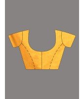 Khesh Pure Cotton Handloom Saree Diamond Designed With Blouse Piece(Yellow)