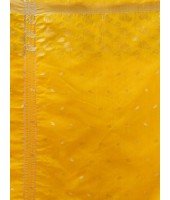 Tant Cotton Silk Handloom Cotton Saree Flowting Leaves Work With Blouse Piece (yellow)