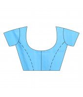 dB DESH BIDESH Women`s Bengal Kanchipuram Art Silk Saree Handmade Whole Body Garad Design With Running Blouse Light Blue