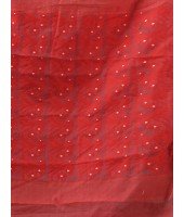 Resham Dhakai Jamdani Cotton Handloom Saree Hajar Buti Design Jamdani Saree(Cream Red)