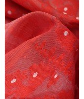Resham Dhakai Jamdani Cotton Handloom Saree Hajar Buti Design Jamdani Saree(Cream Red)