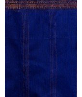  Cotton Handloom Cotton Silk Saree Gulab Work With Blouse Piece (Deep Blue)