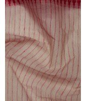 Traditional Bengal Tant Pure Handloom Cotton Saree Kantha Stitch Woven Without Blouse Piece 9white Red)