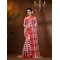 Madhabilata Print Design Pure Handloom Cotton Saree Without Blouse Piece(Red)