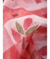 Madhabilata Print Design Pure Handloom Cotton Saree Without Blouse Piece(Red)