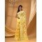 Rangabati Resham Dhakai Jamdani Pure Cotton Handloom Saree without Blouse Piece (Yellow)