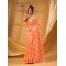 Traditional Tamarind Leaf Resham Dhakai Jamdani Pure Cotton Handloom Saree without Blouse Piece (Orange)