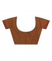 DESH BIDESH Women`s Traditional Bengali Tant Handloom Cotton Saree Loveria Design With Blouse Piece(Brown)
