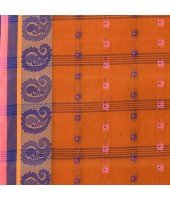 DESH BIDESH Women`s Traditional Pure Cotton Handloom Saree Woven Paisley Kolka Designer Without Blouse Piece (Burnt Orange)