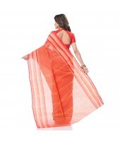 dB DESH BIDESH Women`s Bengal Handloom Pure Cotton Saree Khejur Chori Design Without Blouse Piece Light Green Blue