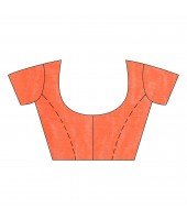 dB DESH BIDESH Women`s Bengal Tant Abhrak Work Design Soft Pure Handloom Cotton Saree With Blouse Piece Orange