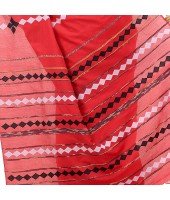 dB DESH BIDESH Women`s Bengali Khesh Mul Pure Cotton Handloom Saree With Blouse Piece (Red)