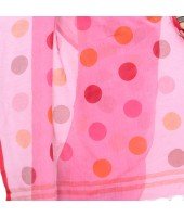 dB DESH BIDESH Women`s Moon Folka Design Malmal Bengal Handloom Pure Cotton Saree Without Blouse Piece Tussar Pink Red