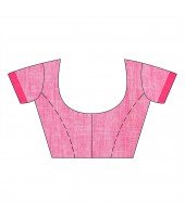 dB DESH BIDESH Women`s Pure Cotton Traditional Bengali Tant Handloom Cotton Saree Round Desigined With Blouse Piece (Grey Pink)