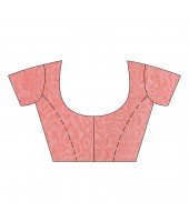 dB DESH BIDESH Women`s Tant Silk Handloom Cotton Saree Sequence Work With Blouse Piece Pink Orange