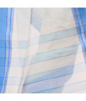 dB DESH BIDESH Women`s Traditional Bengal Tant Pure Handloom Cotton Saree Kantha Stitch Woven Without Blouse Piece White Blue