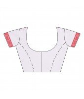 dB DESH BIDESH Women`s Traditional Bengali Flower Design Bengamuri Pure Handloom Cotton Saree With Blouse Piece White Red