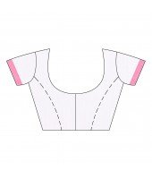 dB DESH BIDESH Women`s Traditional Bengali Tant Handloom Cotton Saree Prism Desigined With Blouse Piece (White Pink)