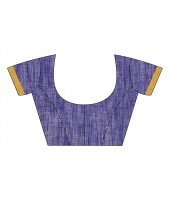 dB DESH BIDESH Women`s Traditional Bengali Tant Handloom Cotton Saree Prism Desigined With Blouse Piece (Deep Blue)