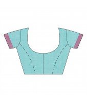 dB DESH BIDESH Women`s Traditional Bengali Tant Handloom Cotton Saree Prism Desigined With Blouse Piece (Blue Orange)