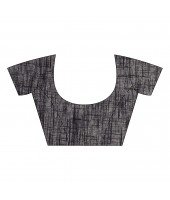 dB DESH BIDESH Women`s Traditional Bengali Tant Handloom Cotton Saree Prism Desigined With Blouse Piece (Black Orange)