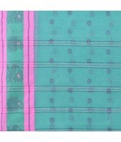 DESH BIDESH Women`s Traditional Tant Pure Handloom Cotton Saree Woven Kamal kolka Designer Without Blouse Piece(Firoza)