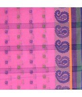 DESH BIDESH Women`s Traditional Pure Cotton Handloom Saree Woven Paisley Kolka Designer Without Blouse Piece (Pink)