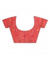 dB DESH BIDESH Women`s Tant Cotton Silk Handloom Cotton Blend Saree Pushpomala Work With Blouse Piece