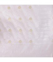 Traditional Tamarind Leaf Resham Dhakai Jamdani Pure Cotton Handloom Saree without Blouse Piece(White)