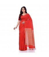 dB DESH BIDESH Women`s Cotton Handloom RupSagar Design Saree Without Blouse Piece (Red)