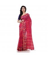  Cotton Silk Handloom Cotton Blend Saree Navratri Design With Blouse Piece (Pink)