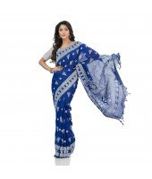 Pure Cotton Konark Design Handloom Saree with Blouse Piece (Blue)