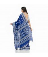 Pure Cotton Konark Design Handloom Saree with Blouse Piece (Blue)