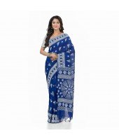 Pure Cotton Konark Design Handloom Saree with Blouse Piece (Blue)