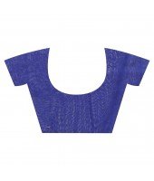 Khesh Pure Cotton Handloom Saree Diamond Designed With Blouse Piece(Blue)