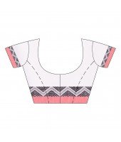 Traditional Bengali Chakra Begampuri Pure Handloom Cotton Saree With Blouse Pcs (Red white)