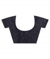 DESH BIDESH Women`s Bengali Khesh Pure Cotton Handloom Saree Diamond Designed With Blouse Piece(Black)